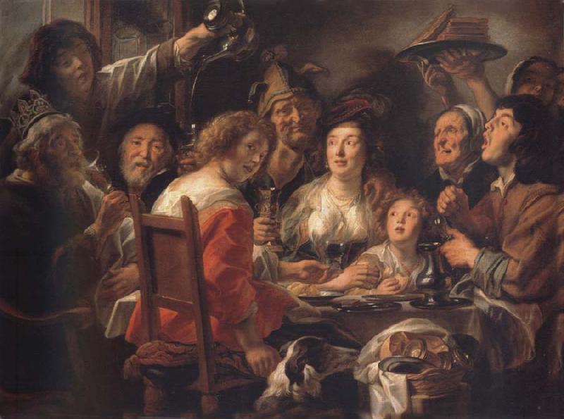 Jacob Jordaens The Konig drinks oil painting image